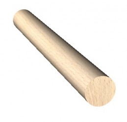 Main courante ronde sur-mesure en bois au mètre linéaire
