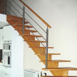 Rampe en inox sur-mesure pour escaliers design et limon central | OéBa